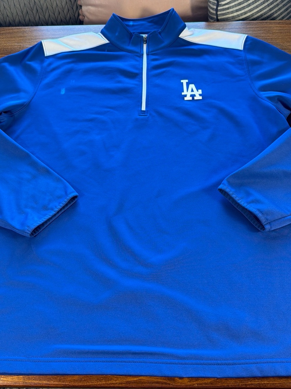 Genuine Merchandise LA Dodgers Blue Quarter-Zip Pullover with White Accents